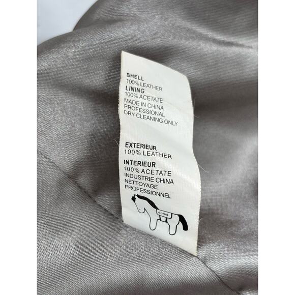 Doma Leather Bikercore Jacket Cognac Zippered Pockets Size Small Moto Collared - Picture 15 of 16